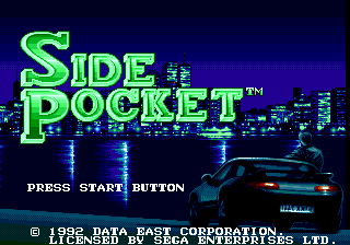 Side Pocket title screen for Sega Genesis